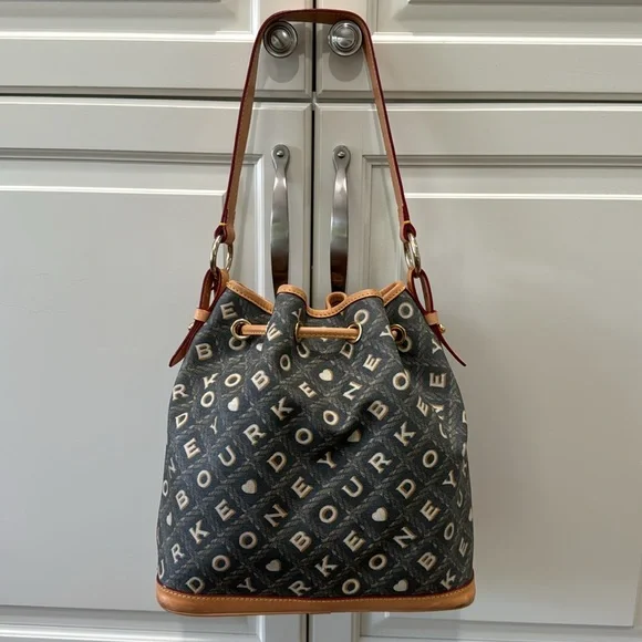 Dooney & Bourke Crossword Cesto Drawstring Shoulder Bag And Coin Purse - Picture 4 of 16